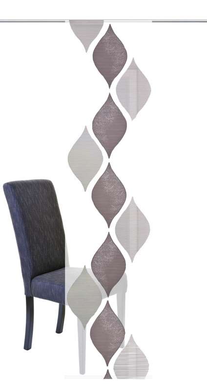 halbtransparenter Schiebegardine Helsinki grau-braun 60x245cm